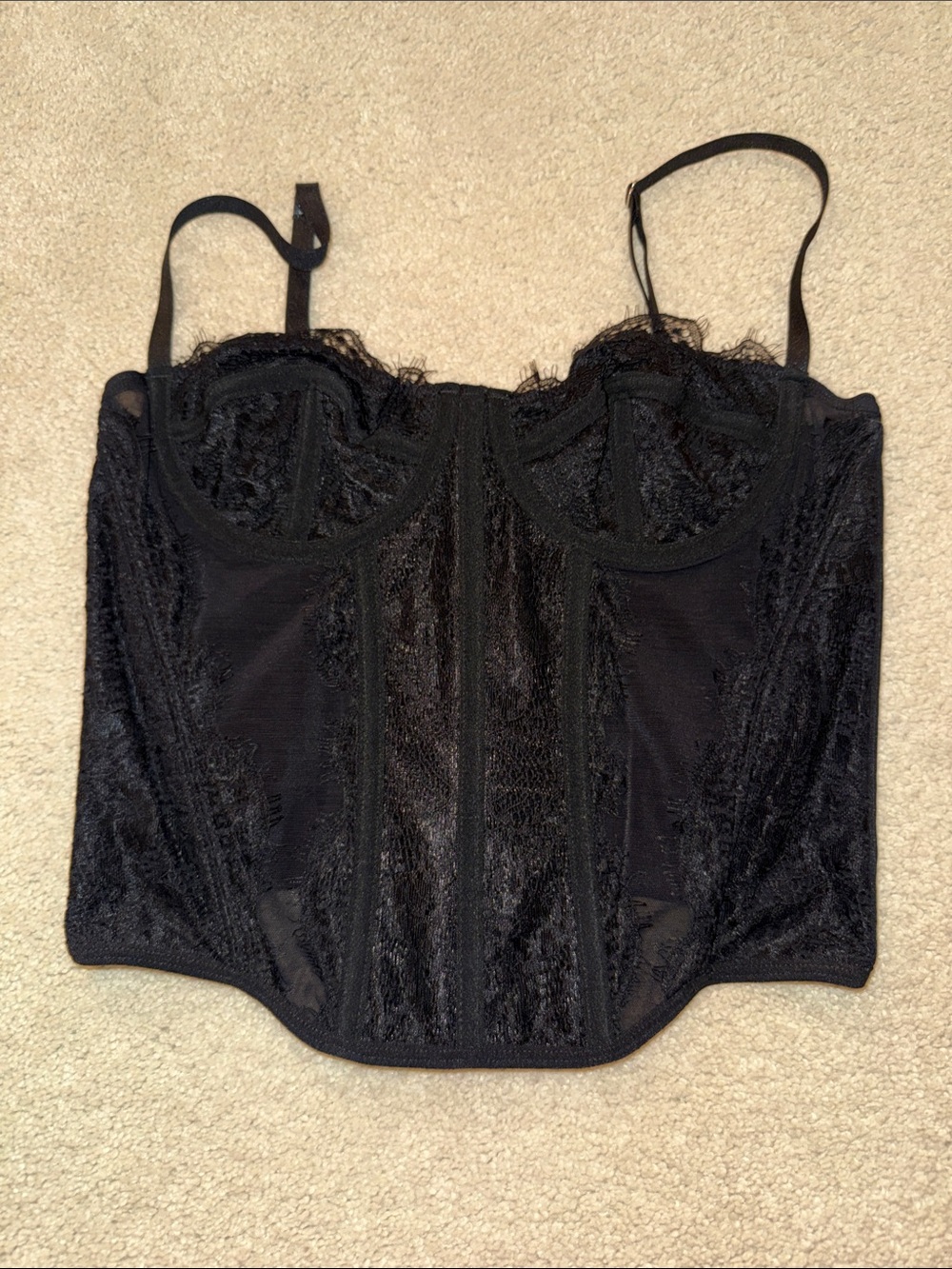 Black Lace Bustier Top